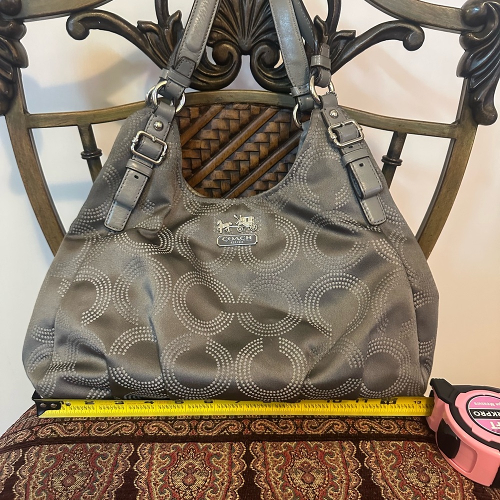 Coach Gray Patterned Shoulder Bag